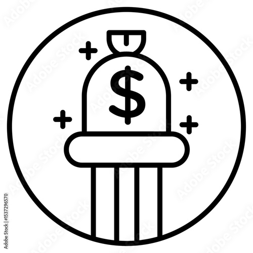 Capitalism icon Thin line vector design