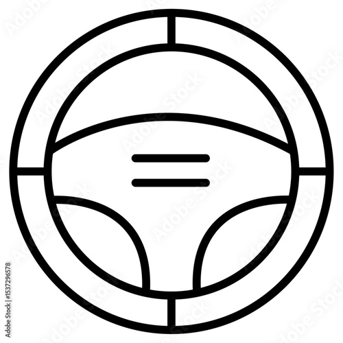 Car steering wheel icon Thin line vector design