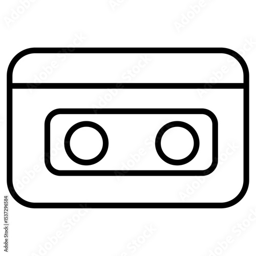 Cassette tape icon Thin line vector design