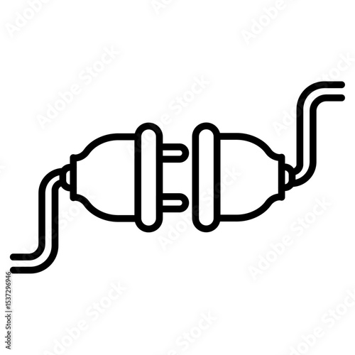connect plug icon Thin line vector design