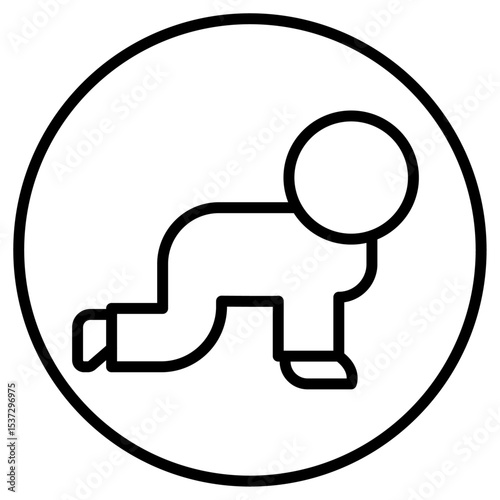 Crawling baby icon Thin line vector design