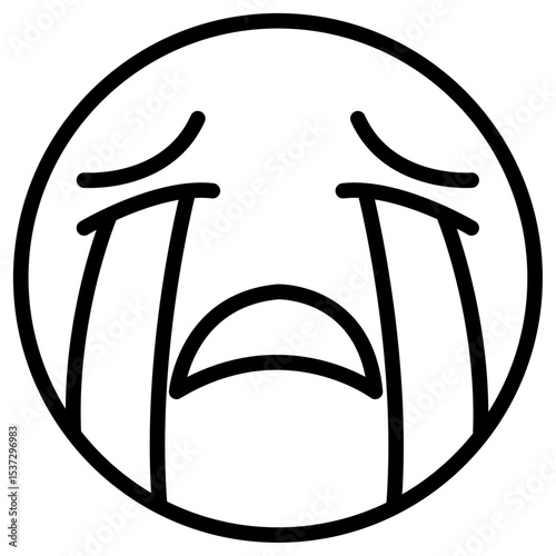 Crying icon Thin line vector design