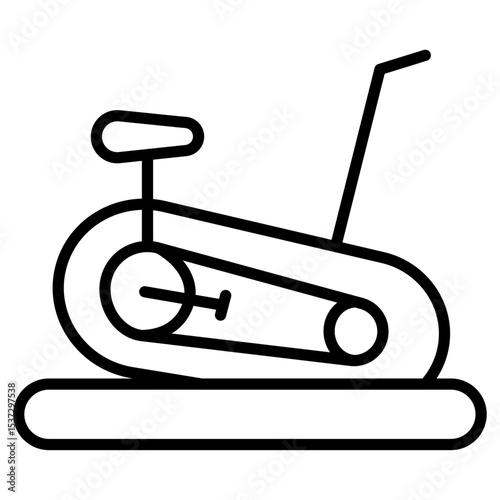 Elliptical bike icon Thin line vector design