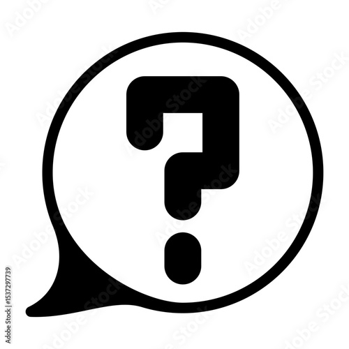 Black Question Mark Icon – Help, Inquiry & Support Symbol