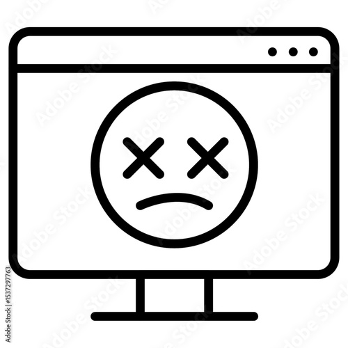 Fail or failure icon Thin line vector design