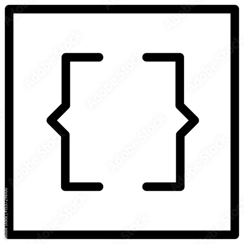 Font brackets icon Thin line vector design