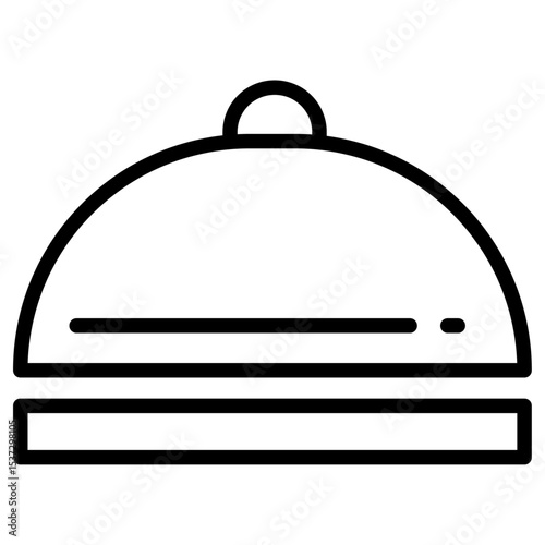 Food tray and Cover icon Thin line vector design