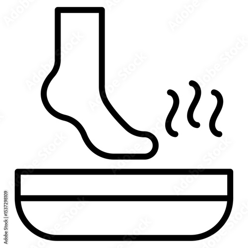 Foot Soak icon Thin line vector design