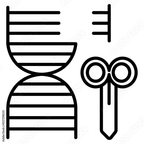 genome editing icon Thin line vector design