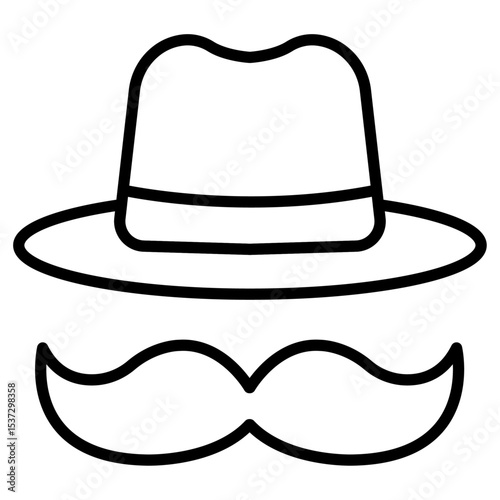 Gentleman icon Thin line vector design