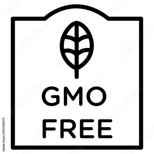 gmo free icon Thin line vector design