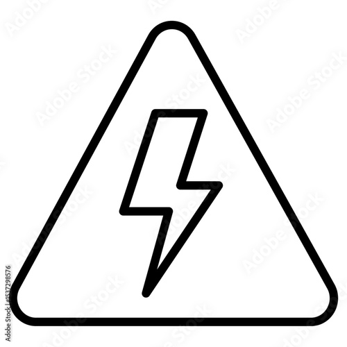 High voltage icon Thin line vector design