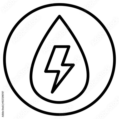 Hydroelectric energy icon Thin line vector design