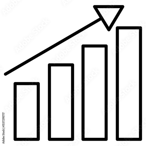 increase chart icon Thin line vector design