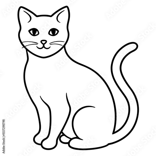 Cat icon in minimalist black outline design