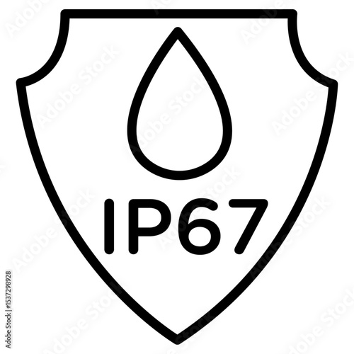 IP67 waterproof icon Thin line vector design