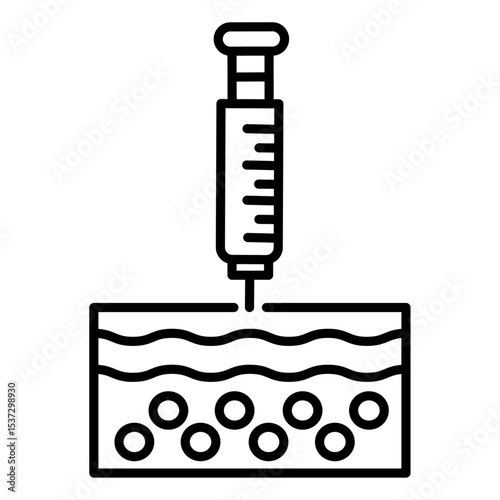 Intradermal injection icon Thin line vector design