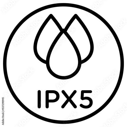 Ipx5 waterproof icon Thin line vector design