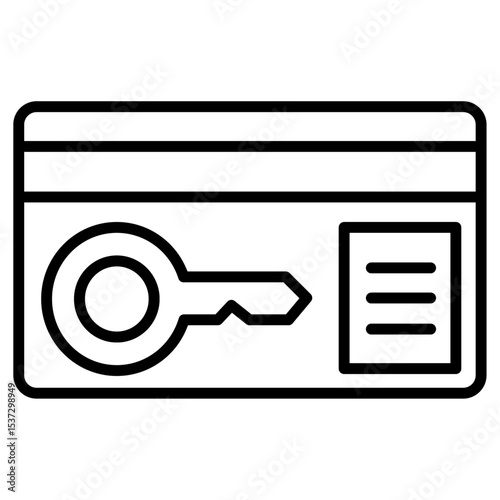 Keycard access icon Thin line vector design