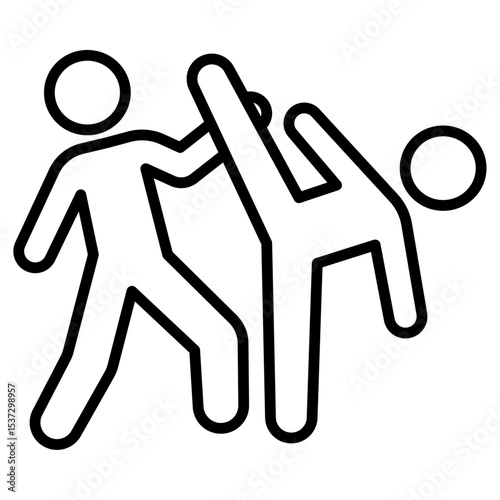 Kickboxing icon Thin line vector design