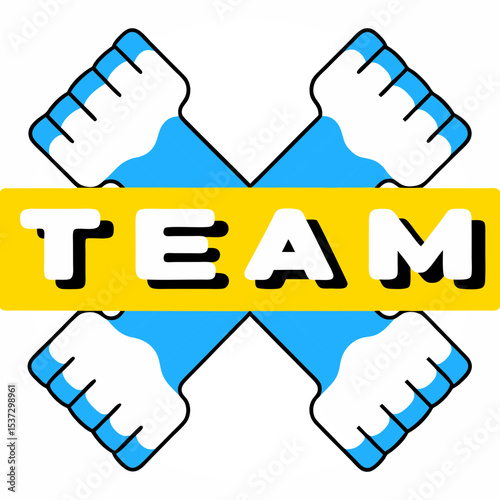 Collaboration symbol with hands forming a team sign