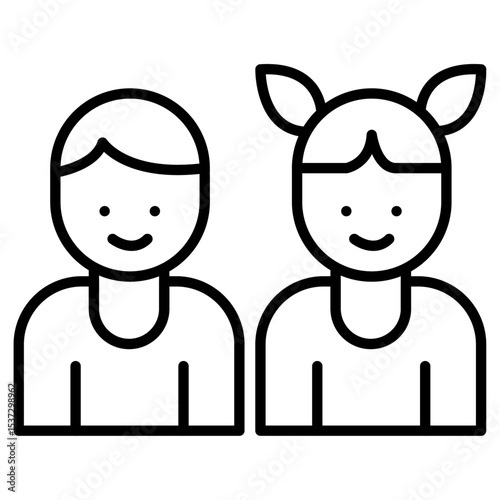 Kids or children icon Thin line vector design