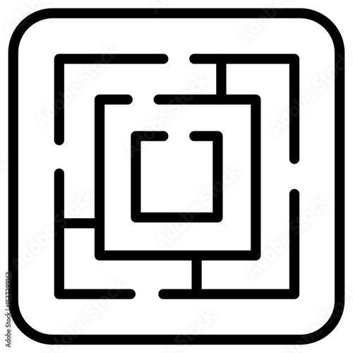 Labyrinth icon Thin line vector design
