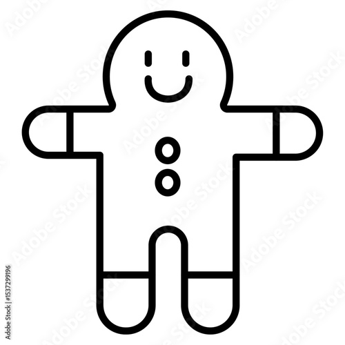 Man cookie icon Thin line vector design