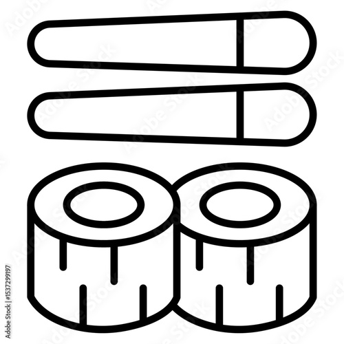 Maki sushi roll icon Thin line vector design