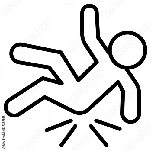 Man tripping icon Thin line vector design