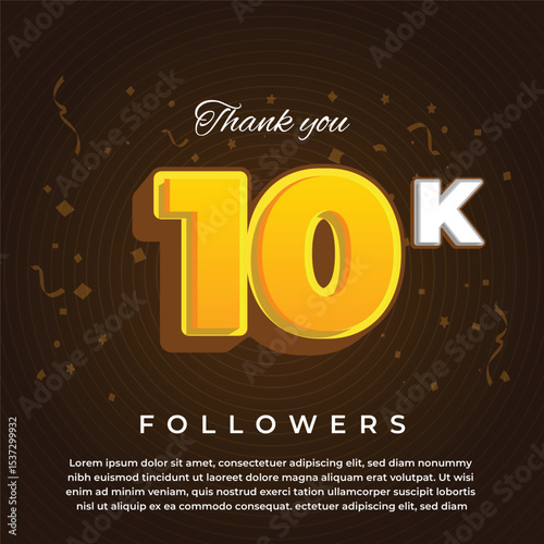 Thank You 10K Followers Gold Text Design