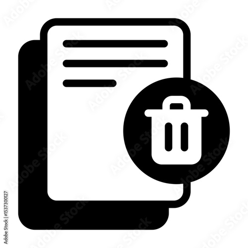 Delete Document Vector Icon