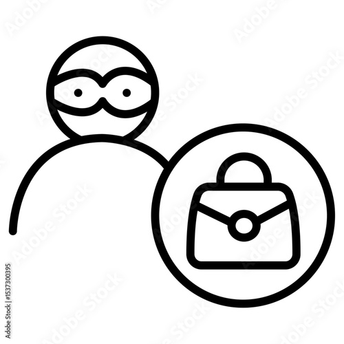 Purse snatcher icon Thin line vector design