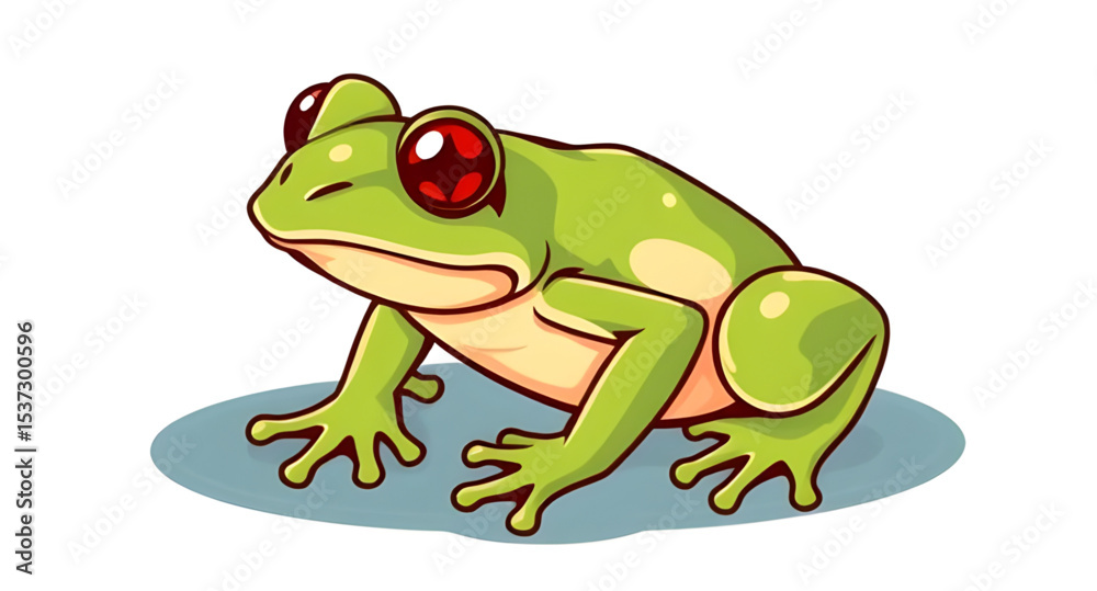 Obraz premium Frog animal, Frog wildlife, Frog close-up, Frog macro, Frog eyes, Frog legs, Frog sitting, Frog jumping, Frog leaping, Frog standing, Frog nature, Frog in detail, Tropical frog, Rainforest frog, Poiso