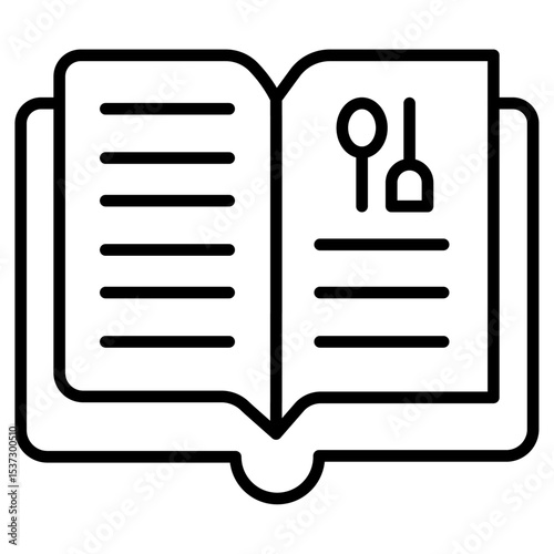 Recipe book icon Thin line vector design