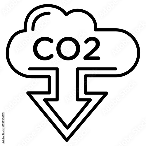 Reduce carbon dioxide co2 icon Thin line vector design