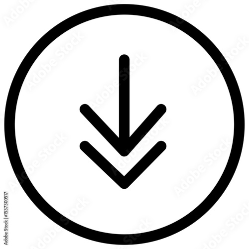 red down arrow icon Thin line vector design