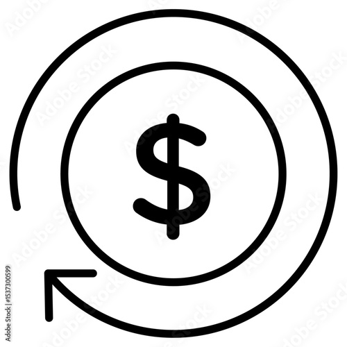 Refund money icon Thin line vector design