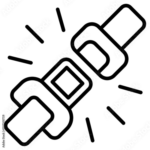 Safety belt icon Thin line vector design