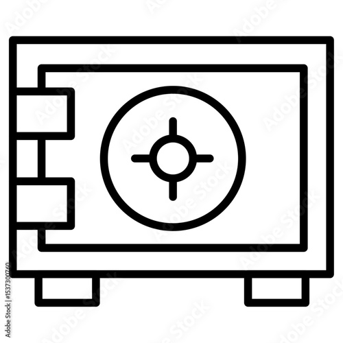 Safe vault box icon Thin line vector design