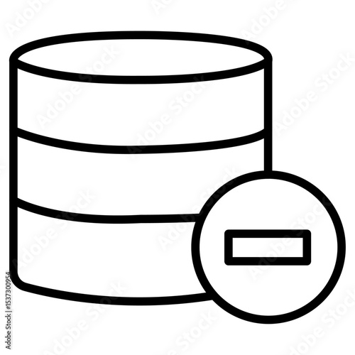 Shrink database icon Thin line vector design