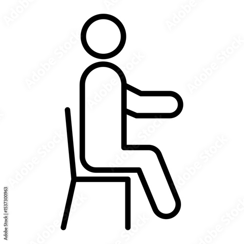 Sitting icon Thin line vector design
