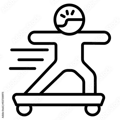 Skateboarding icon Thin line vector design