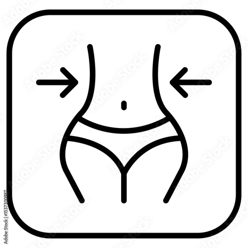 Slim, weight loss icon Thin line vector design