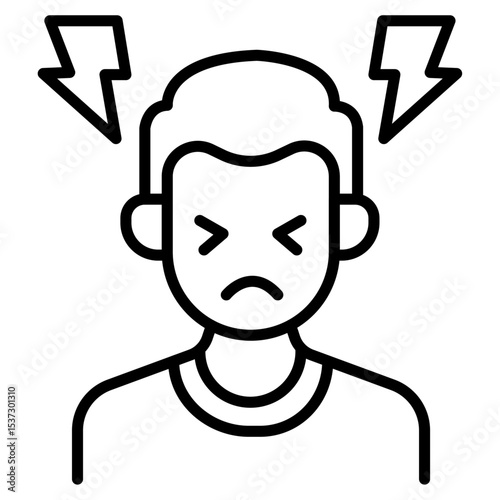 Stress icon Thin line vector design