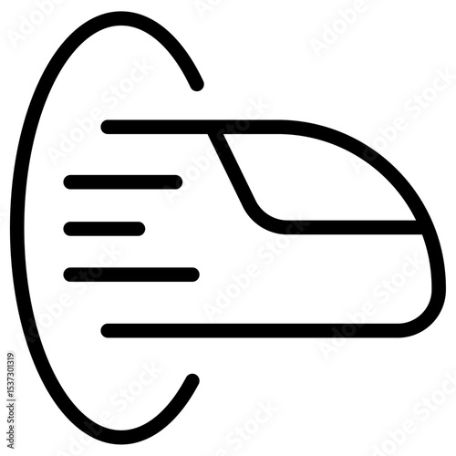 Subway high speed train icon Thin line vector design