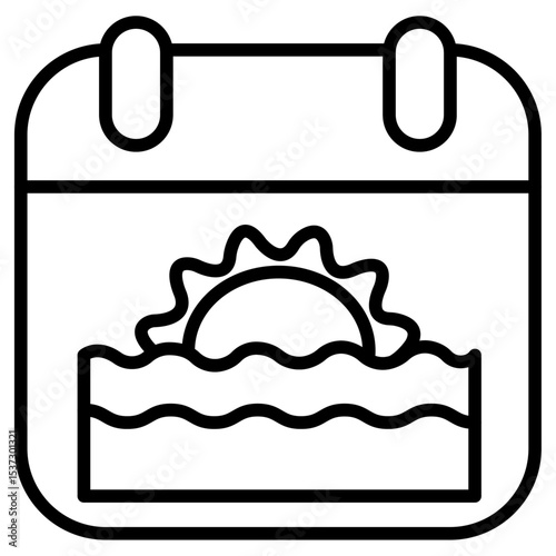Summer holiday icon Thin line vector design
