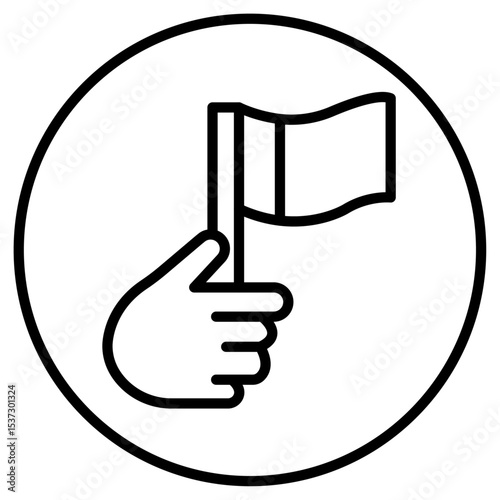 Surrender, capitulate, give up icon Thin line vector design