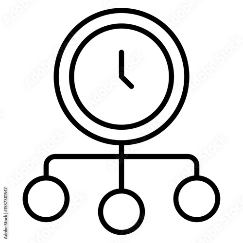 Time management icon Thin line vector design
