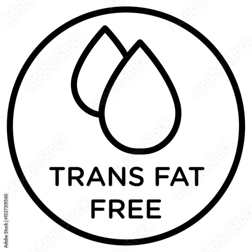 Trans fat free icon Thin line vector design